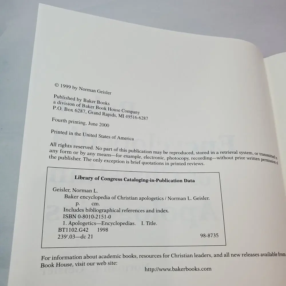Baker Encyclopedia of Christian Apologetics by Norman Geisler Hardcover